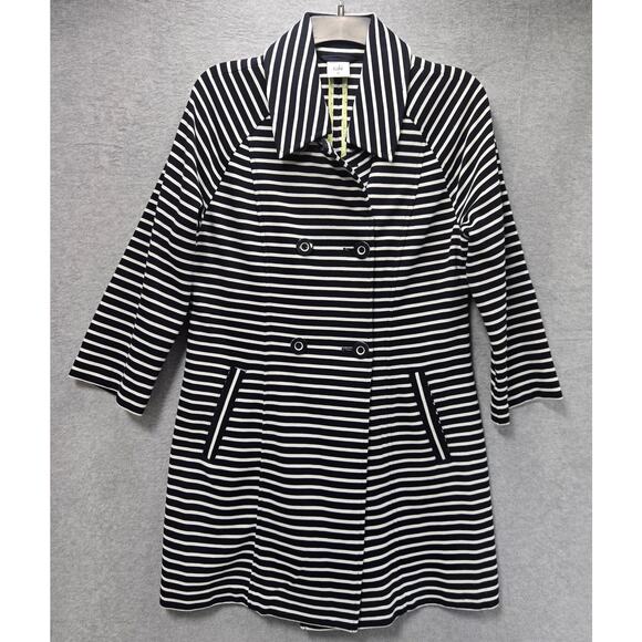 Cabi Maritime Navy Striped Double Breasted Trench Coat Size Medium 5151 - Picture 1 of 5